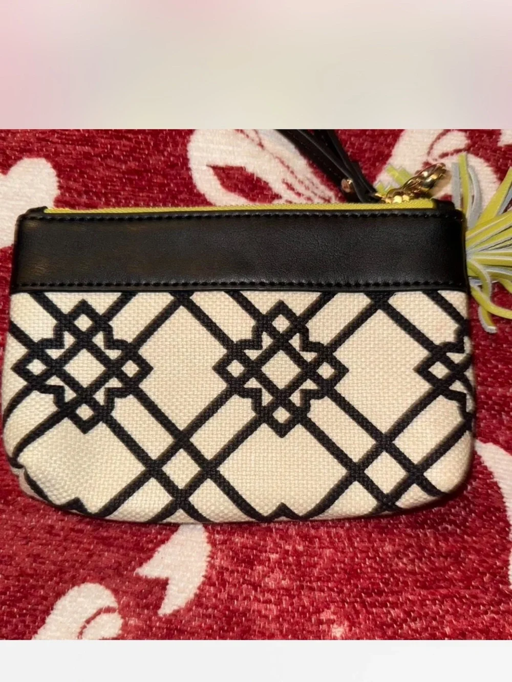 Spartina Dalfuskie Canvas Wristlet Clutch in Yellow and Black